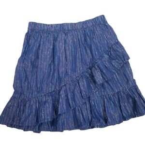 Oshkosh B'Gosh Metallic Thread Ruffle Skirt Red White‎ Blue Size 8 Girls